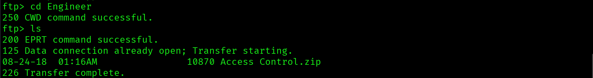 Engineer directory containing Access Control.zip