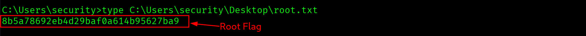 Root flag captured on Access