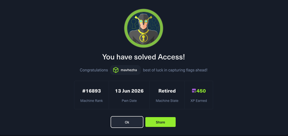 HackTheBox Access machine solved