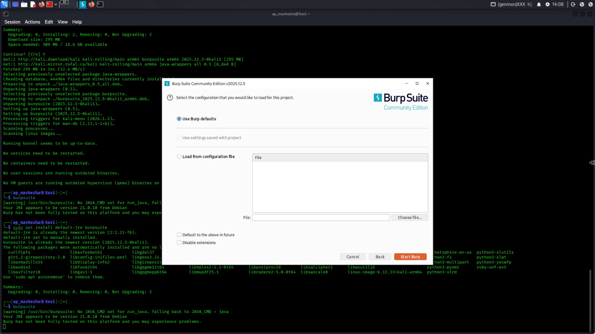 Setup and recon: burpsuite installing